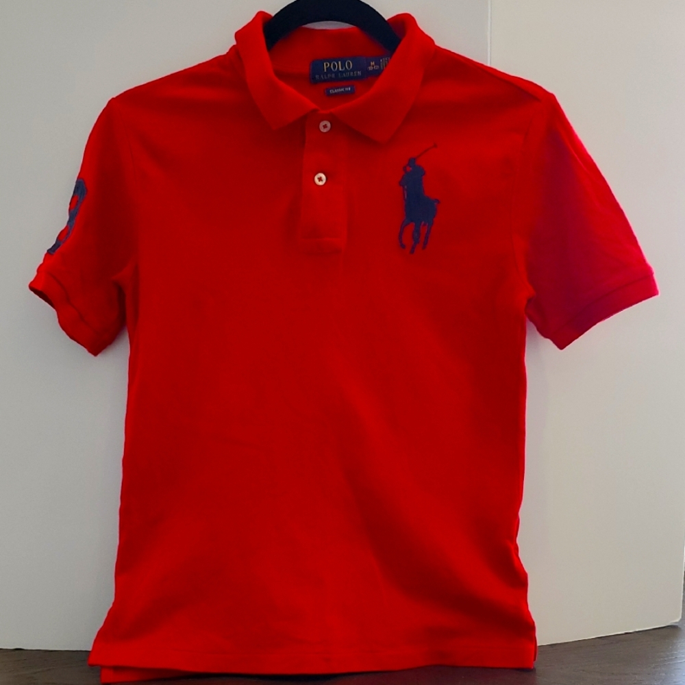 Ralph Lauren Classic Fit Red Polo, Kids, Size M(10-12)